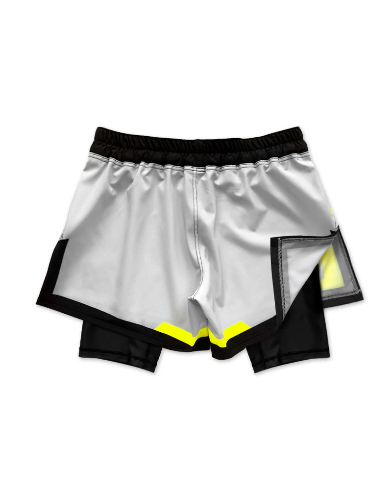 Cool Grey 2-in-1 Fight Shorts - Image 2