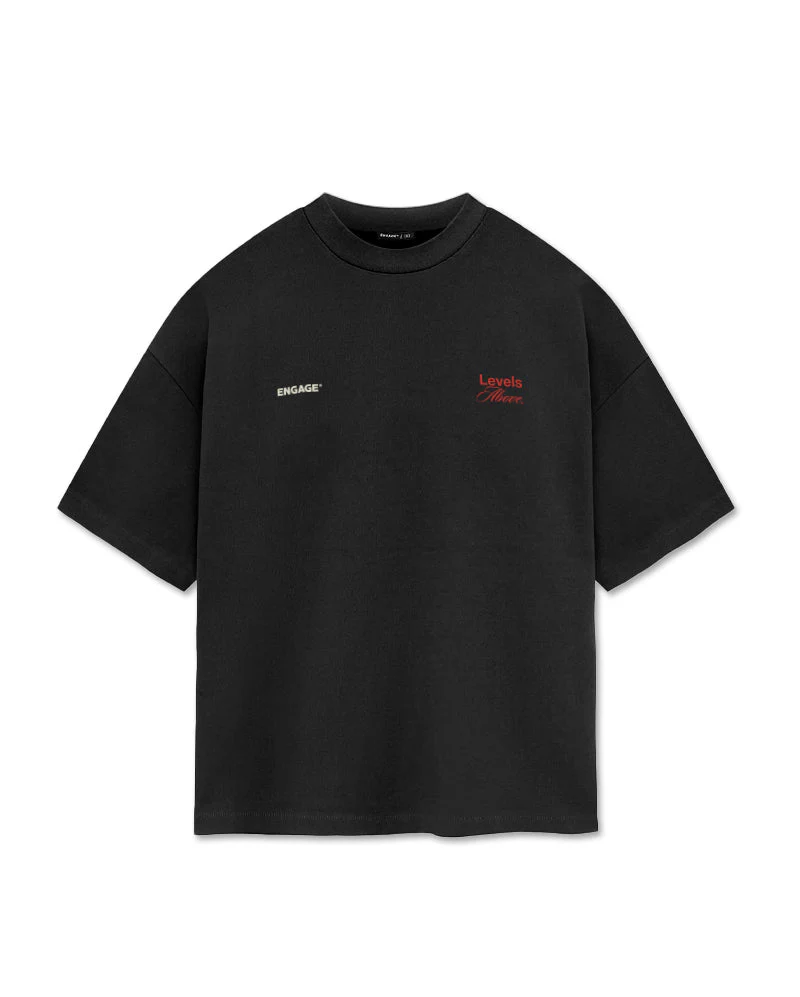 Engage 'Levels Above' Oversized T-Shirt (Black) - Image 2