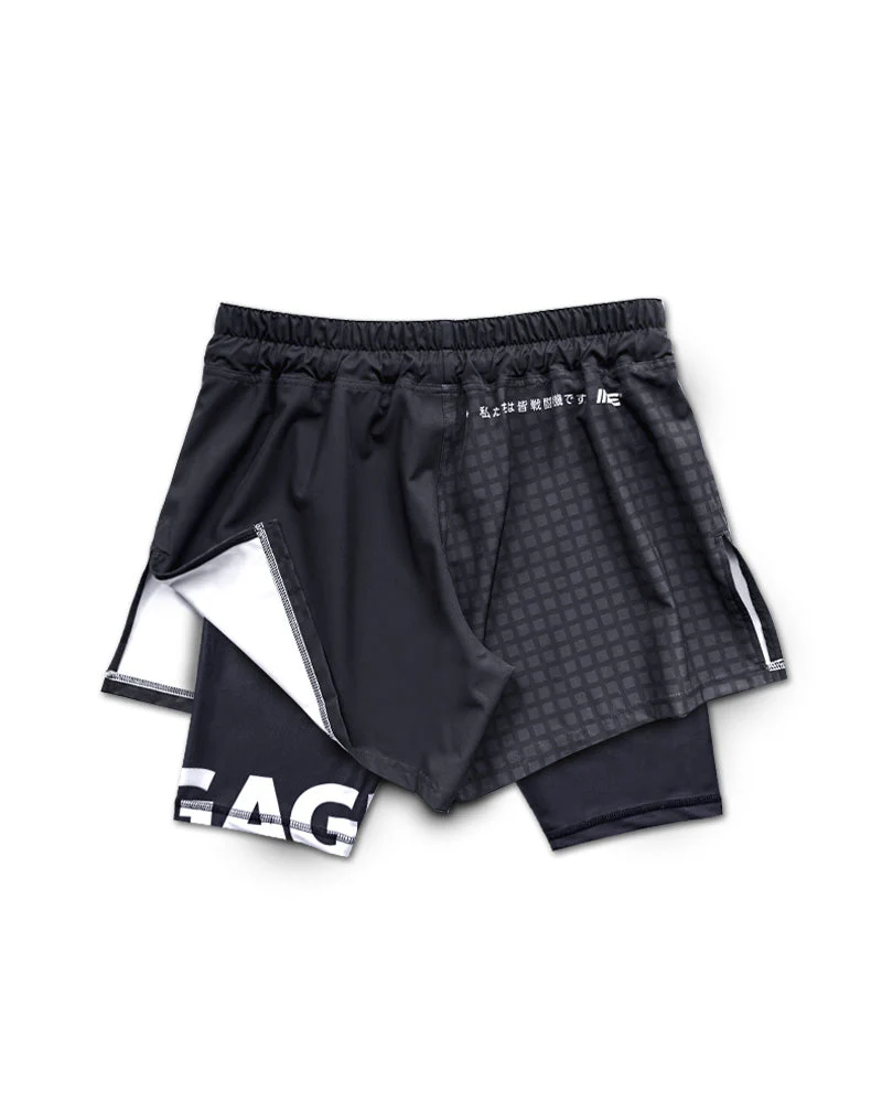 Grid Tech (Black) 2-in-1 Hybrid Shorts - Image 3