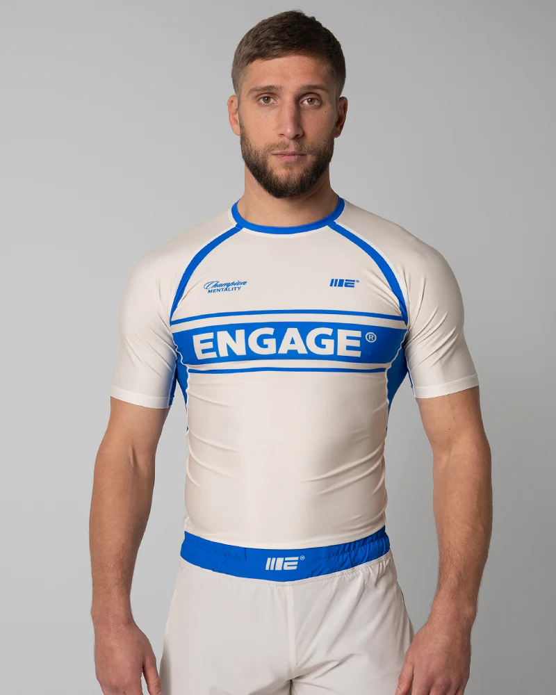 Invictus (Ivory Blue) Short Sleeve Rash Guard - Image 4