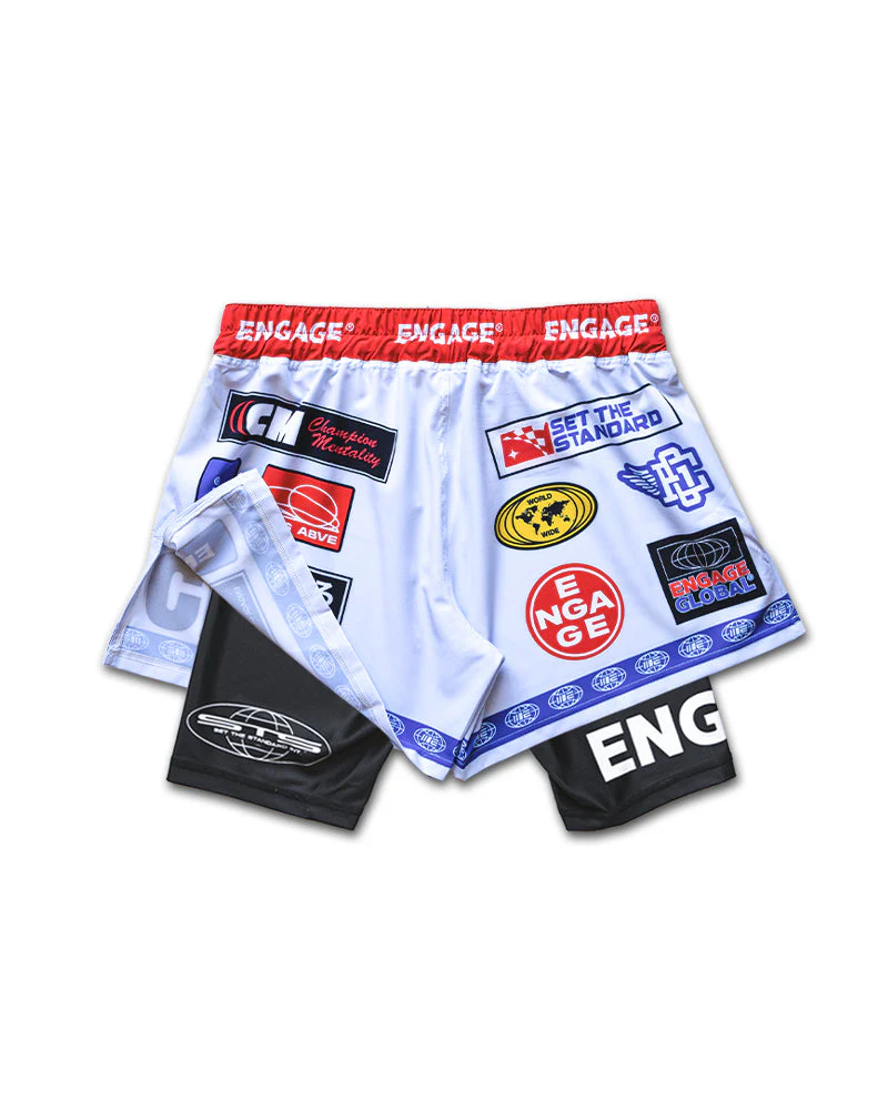 Racer (White) 2-in-1 Hybrid Shorts - Image 3