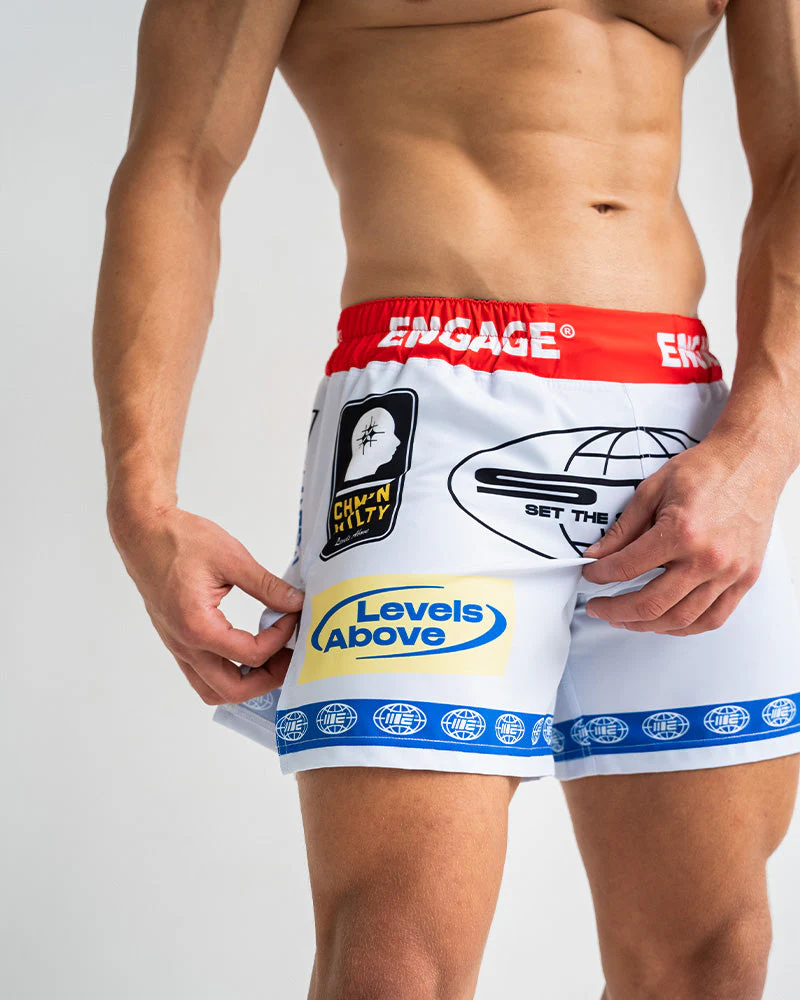 Racer (White) MMA Hybrid Shorts - Image 4